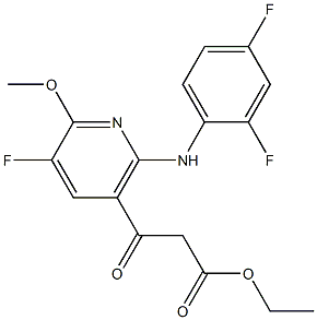 [2-[(2,4-Difluorophenyl)amino]-5-fluoro-6-methoxynicotinoyl]acetic acid ethyl ester 结构式