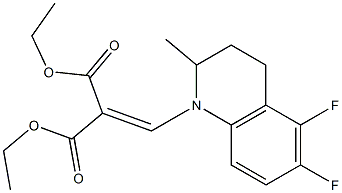 2-[(5,6-Difluoro-1,2,3,4-tetrahydro-2-methylquinolin)-1-ylmethylene]malonic acid diethyl ester 结构式