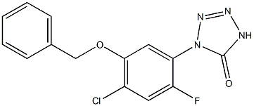 1-(2-Fluoro-4-chloro-5-benzyloxyphenyl)-1H-tetrazol-5(4H)-one 结构式