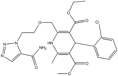 4-(2-Chlorophenyl)-1,4-dihydro-2-[2-(5-carbamoyl-1H-1,2,3-triazol-1-yl)ethoxymethyl]-6-methylpyridine-3,5-dicarboxylic acid 3-ethyl 5-methyl ester 结构式