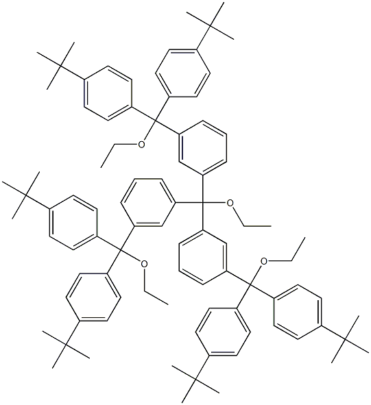 Tris[3-[bis(4-tert-butylphenyl)ethoxymethyl]phenyl]ethoxymethane 结构式