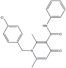 1-(4-Chlorobenzyl)-1,4-dihydro-2,6-dimethyl-N-phenyl-4-oxopyridine-3-carboxamide 结构式