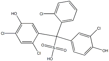 (2-Chlorophenyl)(3-chloro-4-hydroxyphenyl)(2,4-dichloro-5-hydroxyphenyl)methanesulfonic acid 结构式