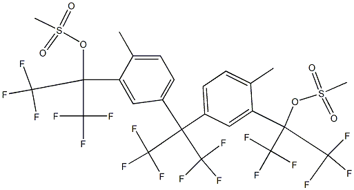 2,2-Bis[4-methyl-3-(2-methanesulfonyloxy-1,1,1,3,3,3-hexafluoropropan-2-yl)phenyl]-1,1,1,3,3,3-hexafluoropropane 结构式