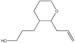 2-Allyl-3-(3-hydroxypropyl)tetrahydro-2H-pyran 结构式