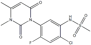 N-[2-Chloro-4-fluoro-5-[(2,6-dihydro-3,4-dimethyl-2,6-dioxopyrimidin)-1(3H)-yl]phenyl]methanesulfonamide 结构式