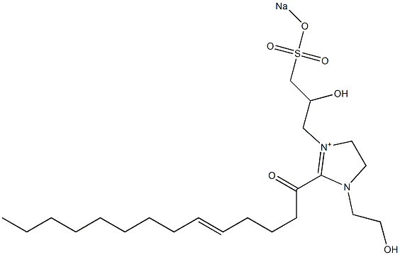 1-(2-Hydroxyethyl)-3-[2-hydroxy-3-(sodiooxysulfonyl)propyl]-2-(5-tetradecenoyl)-2-imidazoline-3-ium 结构式