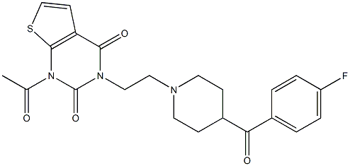 1-Acetyl-3-[2-[4-(4-fluorobenzoyl)piperidino]ethyl]thieno[2,3-d]pyrimidine-2,4(1H,3H)-dione 结构式