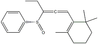 2-[(R)-3-Phenylsulfinyl-1,2-pentadien-1-yl]-1,3,3-trimethyl-1-cyclohexene 结构式