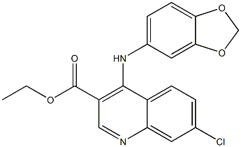 4-[[3,4-(Methylenedioxy)phenyl]amino]-7-chloroquinoline-3-carboxylic acid ethyl ester 结构式