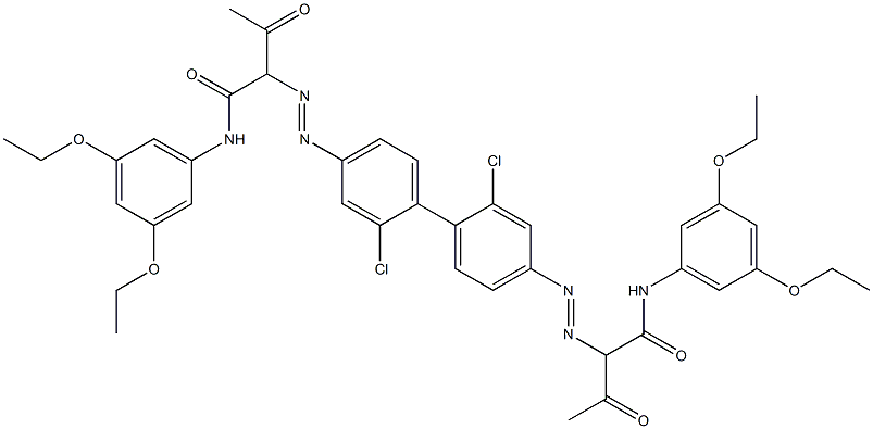 4,4'-Bis[[1-(3,5-diethoxyphenylamino)-1,3-dioxobutan-2-yl]azo]-2,2'-dichloro-1,1'-biphenyl 结构式