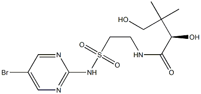 [R,(+)]-N-[2-[(5-Bromo-2-pyrimidinyl)sulfamoyl]ethyl]-2,4-dihydroxy-3,3-dimethylbutyramide 结构式