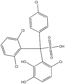 (4-Chlorophenyl)(2,6-dichlorophenyl)(6-chloro-2,3-dihydroxyphenyl)methanesulfonic acid 结构式