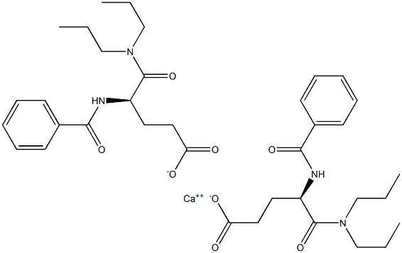 Bis[(R)-4-(benzoylamino)-5-(dipropylamino)-5-oxopentanoic acid]calcium salt 结构式