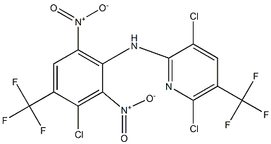 3,6-Dichloro-5-trifluoromethyl-N-(3-chloro-4-trifluoromethyl-2,6-dinitrophenyl)pyridin-2-amine 结构式