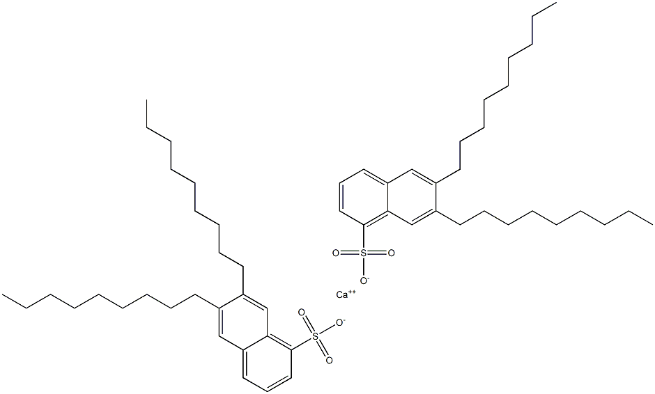 Bis(6,7-dinonyl-1-naphthalenesulfonic acid)calcium salt 结构式