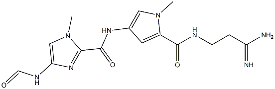 N-(3-Amino-3-iminopropyl)-1-methyl-4-[[1-methyl-4-(formylamino)-1H-imidazol-2-yl]carbonylamino]-1H-pyrrole-2-carboxamide 结构式