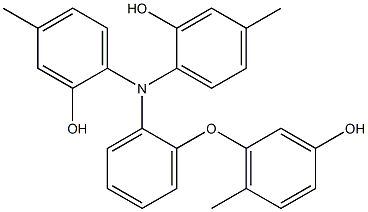 N,N-Bis(2-hydroxy-4-methylphenyl)-2-(3-hydroxy-6-methylphenoxy)benzenamine 结构式