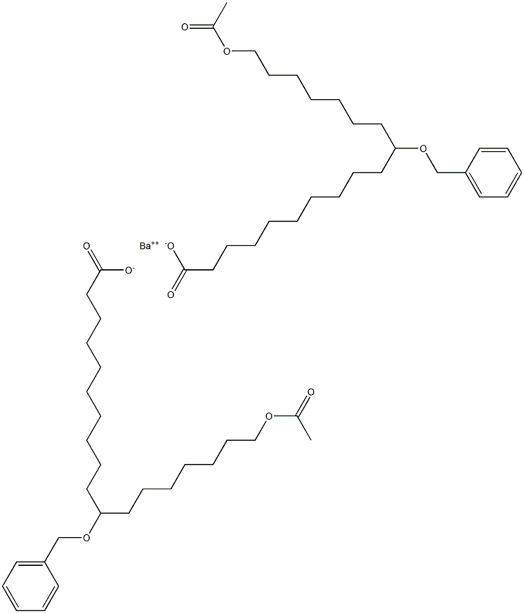 Bis(11-benzyloxy-18-acetyloxystearic acid)barium salt 结构式