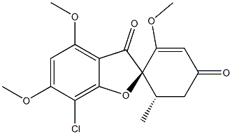 (2R,6'S)-7-Chloro-2',4,6-trimethoxy-6'-methylspiro[benzofuran-2(3H),1'-[2]cyclohexene]-3,4'-dione 结构式