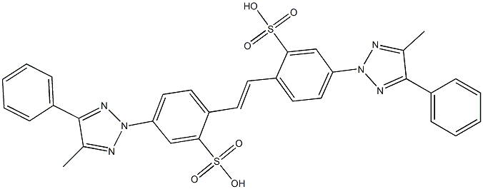 4,4'-Bis(4-methyl-5-phenyl-2H-1,2,3-triazol-2-yl)-2,2'-stilbenedisulfonic acid 结构式