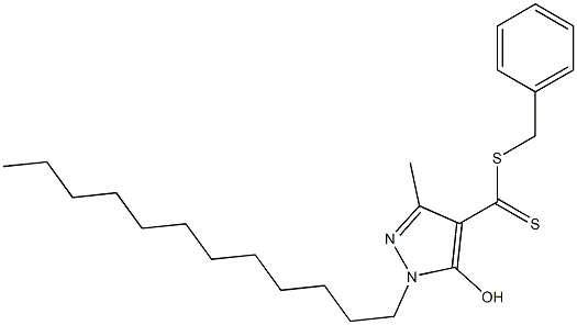 1-Dodecyl-3-methyl-5-hydroxy-1H-pyrazole-4-dithiocarboxylic acid benzyl ester 结构式