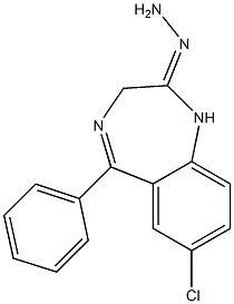 7-Chloro-5-phenyl-1,3-dihydro-2H-1,4-benzodiazepin-2-one hydrazone 结构式