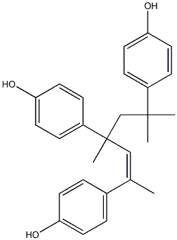 4,4',4''-(4,6-Dimethyl-2-heptene-2,4,6-triyl)triphenol 结构式