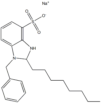 1-Benzyl-2,3-dihydro-2-octyl-1H-benzimidazole-4-sulfonic acid sodium salt 结构式