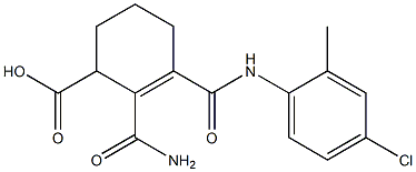 N-[2-Methyl-4-chlorophenyl]-3,4,5,6-tetrahydrophthalamidic acid 结构式