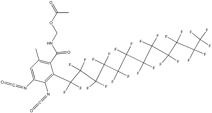N-(Acetyloxymethyl)-2-(pentacosafluorododecyl)-3,4-diisocyanato-6-methylbenzamide 结构式