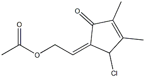 5-[(E)-2-Acetyloxyethylidene]-4-chloro-2,3-dimethyl-2-cyclopenten-1-one 结构式