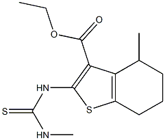 4,5,6,7-Tetrahydro-2-(3-methylthioureido)-4-methylbenzo[b]thiophene-3-carboxylic acid ethyl ester 结构式