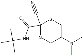 2-Cyano-5-(dimethylamino)-N-tert-butyl-1,3-dithiane-2-carboxamide 结构式