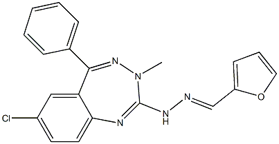 Furan-2-carbaldehyde (7-chloro-5-phenyl-3-methyl-3H-1,3,4-benzotriazepin-2-yl)hydrazone 结构式