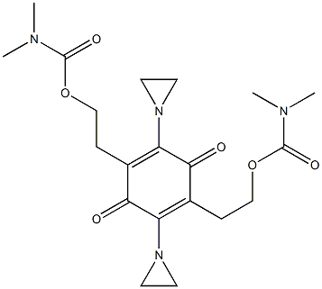 Bis(dimethylcarbamic acid)[2,5-bis(1-aziridinyl)-3,6-dioxo-1,4-cyclohexadiene-1,4-diyl]bisethylene ester 结构式