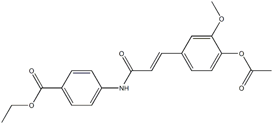 4-[[3-(3-Methoxy-4-acetoxyphenyl)-1-oxo-2-propenyl]amino]benzoic acid ethyl ester 结构式