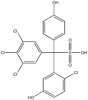 (2-Chloro-5-hydroxyphenyl)(3,4,5-trichlorophenyl)(4-hydroxyphenyl)methanesulfonic acid 结构式