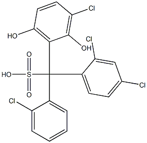 (2-Chlorophenyl)(2,4-dichlorophenyl)(3-chloro-2,6-dihydroxyphenyl)methanesulfonic acid 结构式