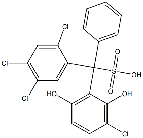 (3-Chloro-2,6-dihydroxyphenyl)(2,4,5-trichlorophenyl)phenylmethanesulfonic acid 结构式