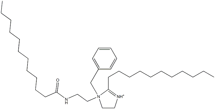 4,5-Dihydro-1-[2-[(1-oxododecyl)amino]ethyl]-1-(phenylmethyl)-2-undecylimidazolium 结构式