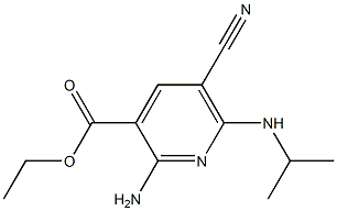 2-Amino-5-cyano-6-isopropylaminopyridine-3-carboxylic acid ethyl ester 结构式