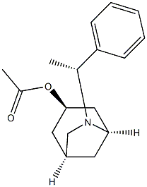 Acetic acid (1S,3R,5R)-6-[(R)-1-phenylethyl]-6-azabicyclo[3.2.1]octan-3-yl ester 结构式