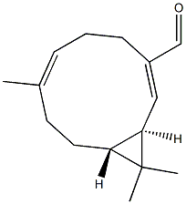 (1R,4E,8E,10R)-4,11,11-Trimethylbicyclo[8.1.0]undeca-4,8-diene-8-carbaldehyde 结构式