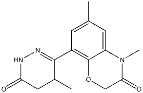 4,6-Dimethyl-8-[(1,4,5,6-tetrahydro-4-methyl-6-oxopyridazin)-3-yl]-4H-1,4-benzoxazin-3(2H)-one 结构式