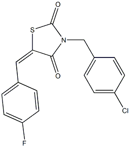 5-(4-Fluorobenzylidene)-3-(4-chlorobenzyl)thiazolidine-2,4-dione 结构式