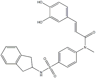 3,4-Dihydroxy-N-[4-[[(2,3-dihydro-1H-inden)-2-yl]sulfamoyl]phenyl]-N-methyl-trans-cinnamamide 结构式