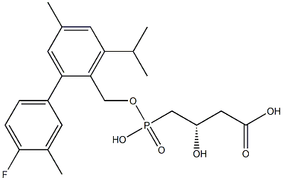 (3S)-3-Hydroxy-4-[hydroxy[2-(4-fluoro-3-methylphenyl)-6-isopropyl-4-methylbenzyloxy]phosphinyl]butyric acid 结构式