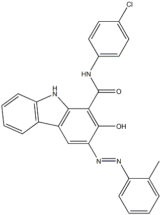 N-(4-Chlorophenyl)-3-[(2-methylphenyl)azo]-2-hydroxy-9H-carbazole-1-carboxamide 结构式