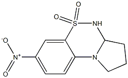 2,3,3a,4-Tetrahydro-7-nitro-1H-pyrrolo[2,1-c][1,2,4]benzothiadiazine 5,5-dioxide 结构式